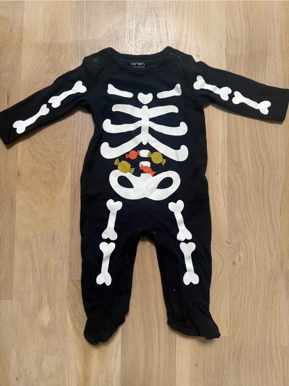 Carter's - Just One You, Black Skeleton Print One-Piece